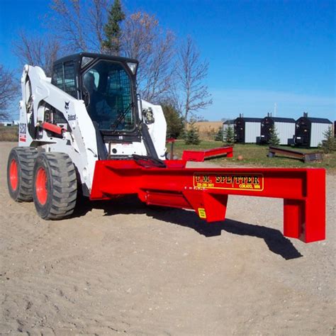 skid steer wood splitter video|log splitter attachment for bobcat.